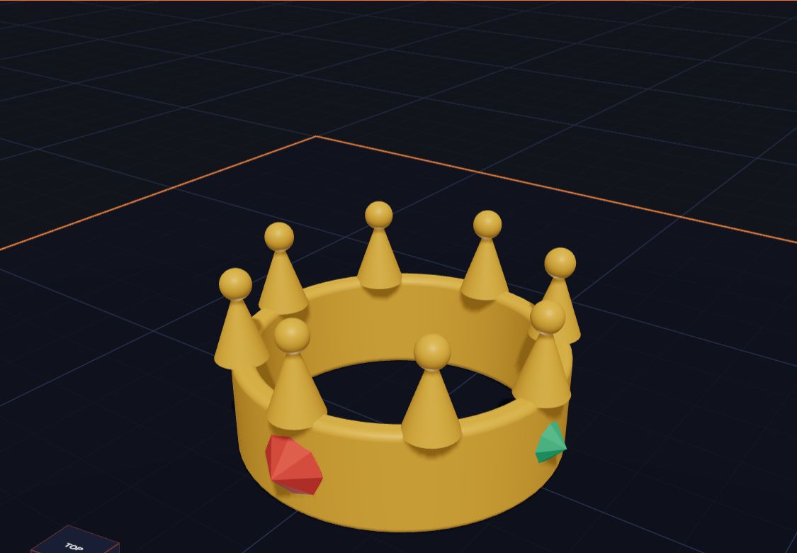 A gold crown with gems